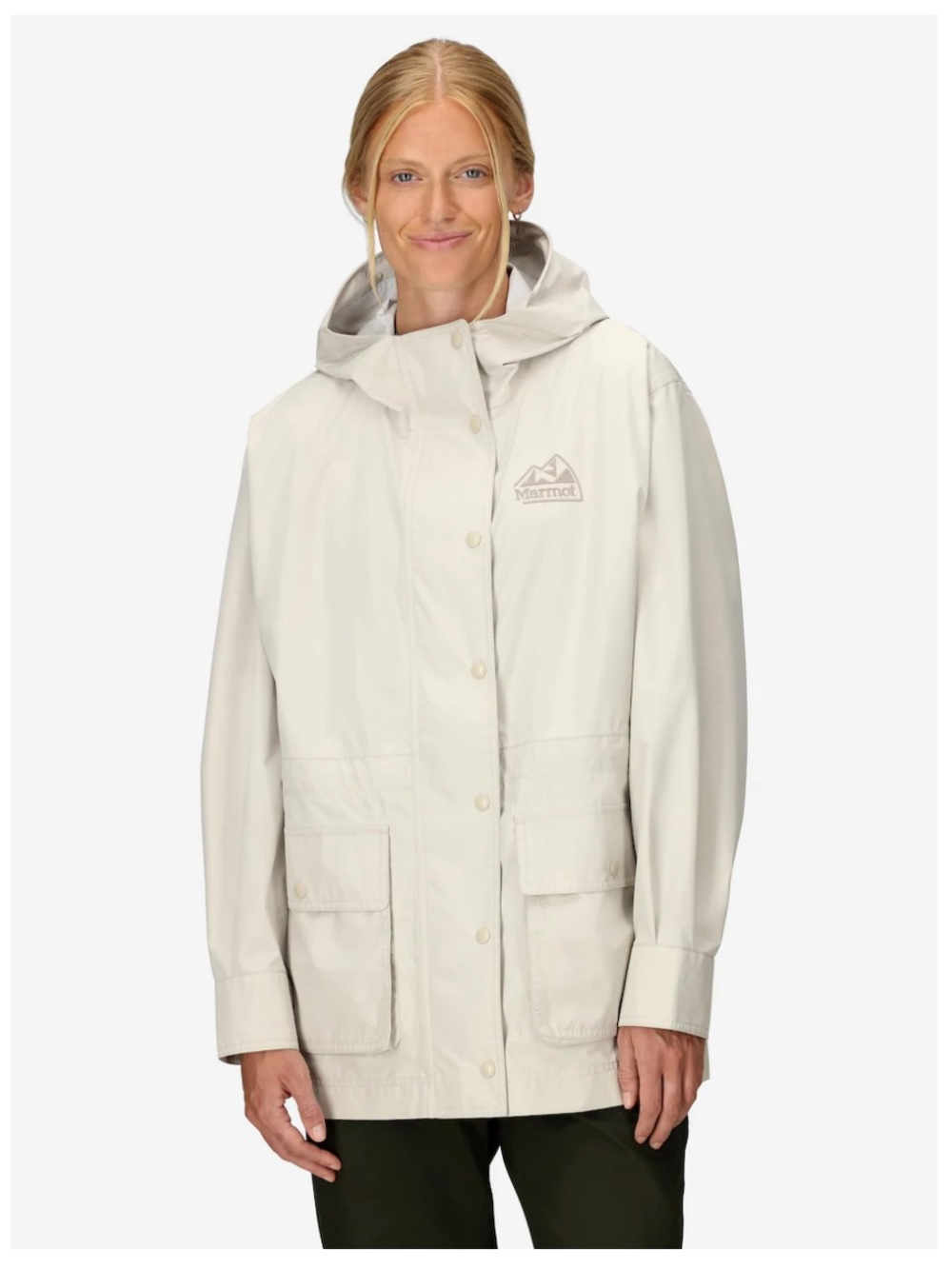 Marmot ‘78 All Weather Rain Waterproof Parka Lightweight Cream Retro Coat Size L
